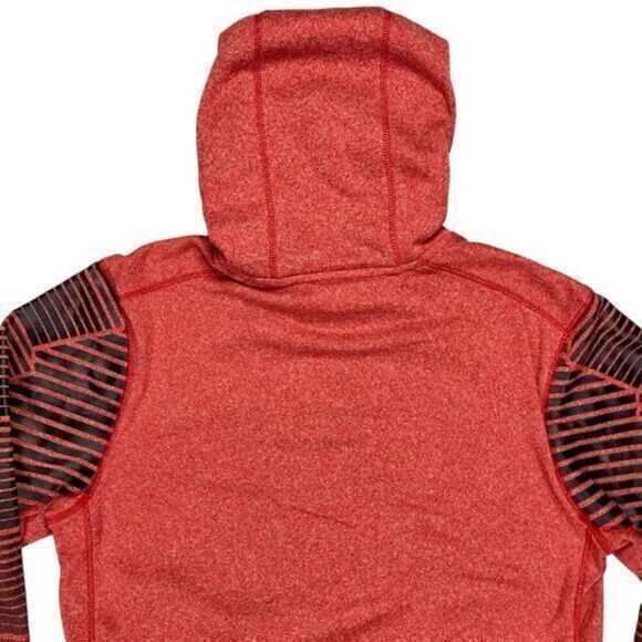 Adidas Ultimate Hoodie Mens Sz M Red Black Striped Climawarm Athletic Sweatshirt - Picture 7 of 16